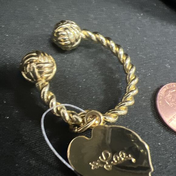 Lilly Pulitzer Gold Tone Elephant Charm Key ring New Unused - Picture 3 of 5